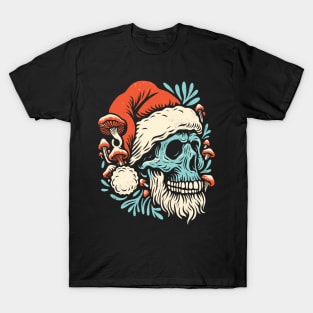 Santa Claus Skull with Fungi T-Shirt